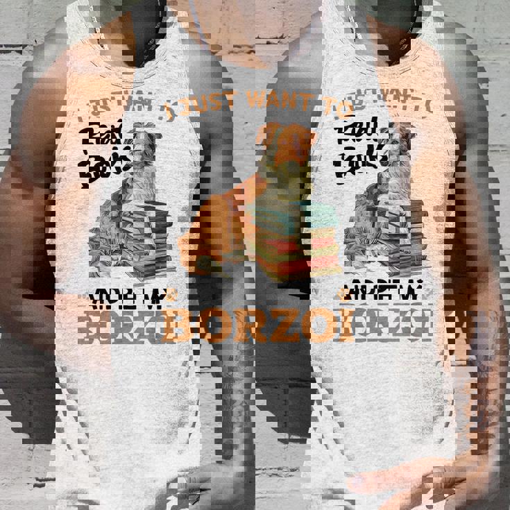 ボルゾイ・ドッグ・ブリード本を読んでボルゾイを撫でたいだけ タンクトップ 彼への贈り物