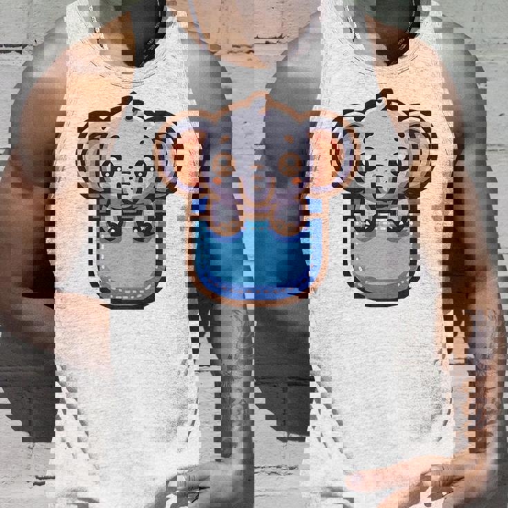 ポケットに入ったかわいい象 タンクトップ 彼への贈り物