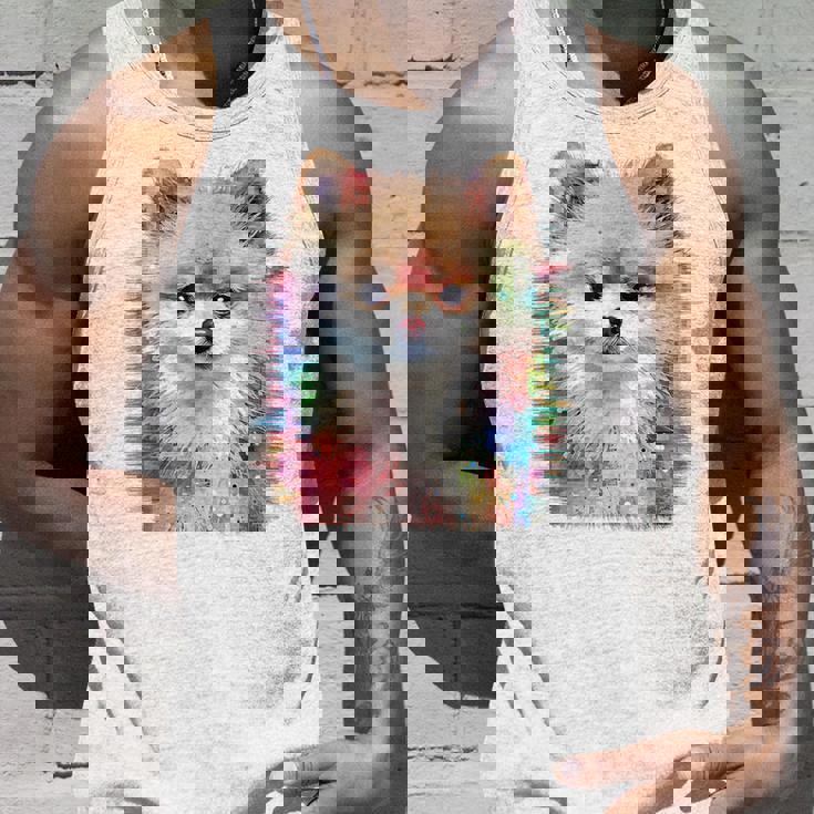 ポメラニアン 抽象画 グラフィック 絵画 動物 ポメラニアン タンクトップ 彼への贈り物