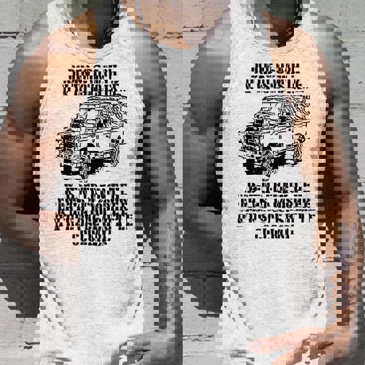 ミリタリーユーモア ランドローバーのファン タンクトップ 彼への贈り物