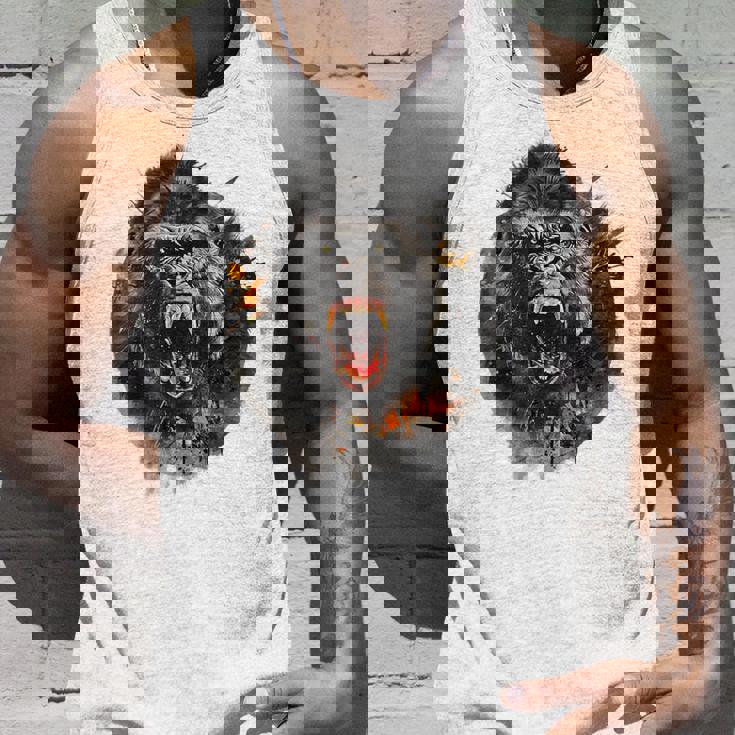 モンキー ゴリラ シルバーバック アニマル スプラッシュ グラフィティ アート タンクトップ 彼への贈り物