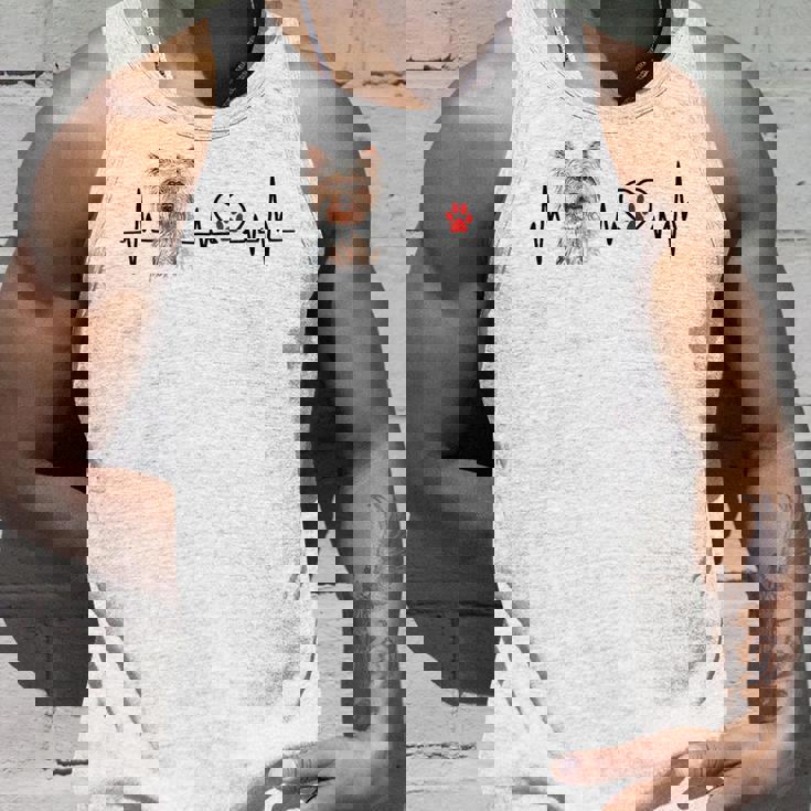 ヨークシャーテリア 心電図 ハートビート ハートライン 犬好き タンクトップ 彼への贈り物