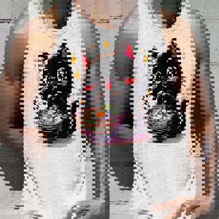 ラーメン猫かわいいアニメ猫ラーメン愛好家甘い タンクトップ 彼への贈り物