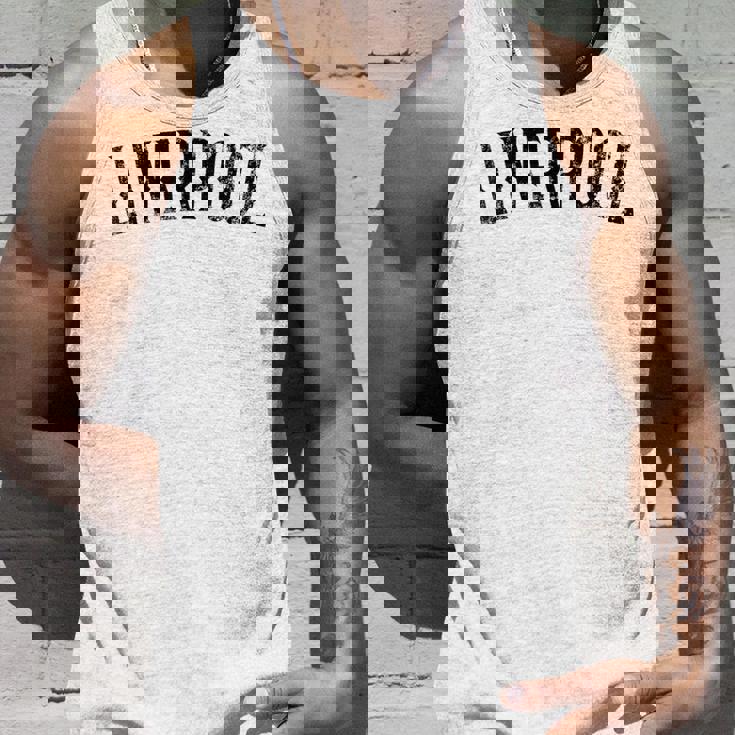 リバプール イギリス ヴィンテージ ブラック テキスト アパレル タンクトップ 彼への贈り物