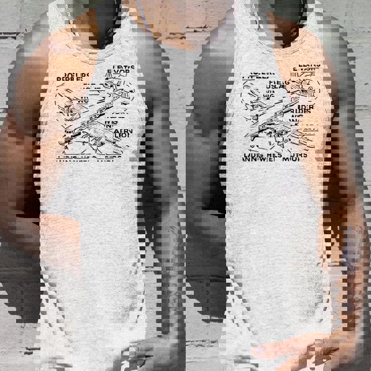 レトロな飛行機の図-ヴィンテージ旅客機の飛行履歴 タンクトップ 彼への贈り物