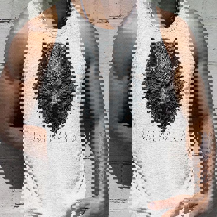 ヴァルハラ ウルフマスク オーディン ルーン文字 北欧コンパス バイキング メンズ レディース 長袖tシャツ タンクトップ 彼への贈り物