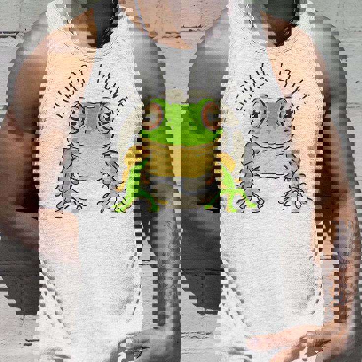 両生類の友達 恋人デザイン グリーンフロッグ タンクトップ 彼への贈り物