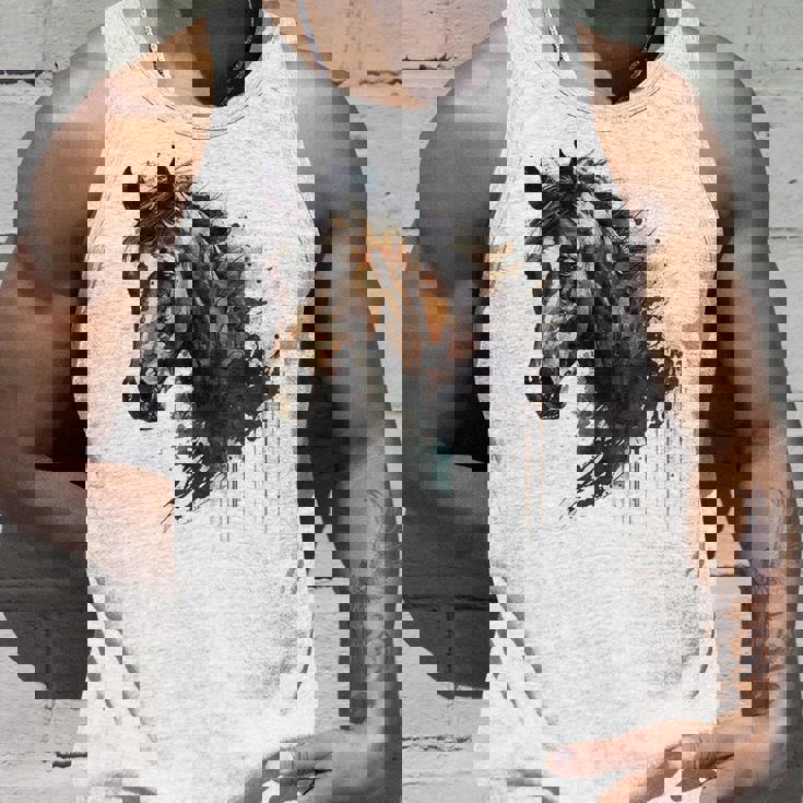 乗馬アート アニマルプリント 馬モチーフ 馬 タンクトップ 彼への贈り物