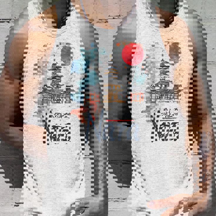 奈良 日本 市街地 旅行 お土産 和 水彩 行楽 タンクトップ 彼への贈り物