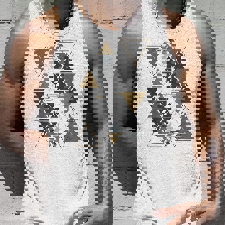 幾何学図形 抽象 モダンアート ヴィンテージ 三角形 タンクトップ 彼への贈り物