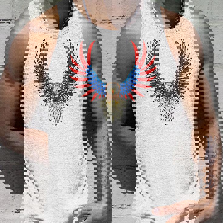 愛国的なアメリカ国旗イーグル 7月4日 バックプリント アメリカン タンクトップ 彼への贈り物