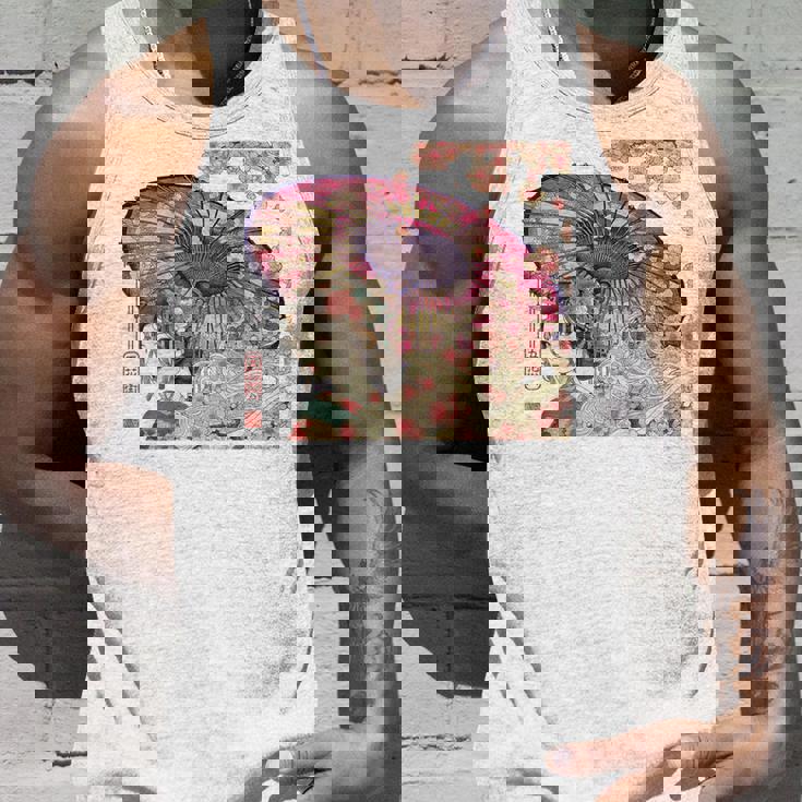 振り返る娘 見返り美人 日本美人 花街 浮世絵 桜 花 奇麗 赤 バックプリント タンクトップ 彼への贈り物