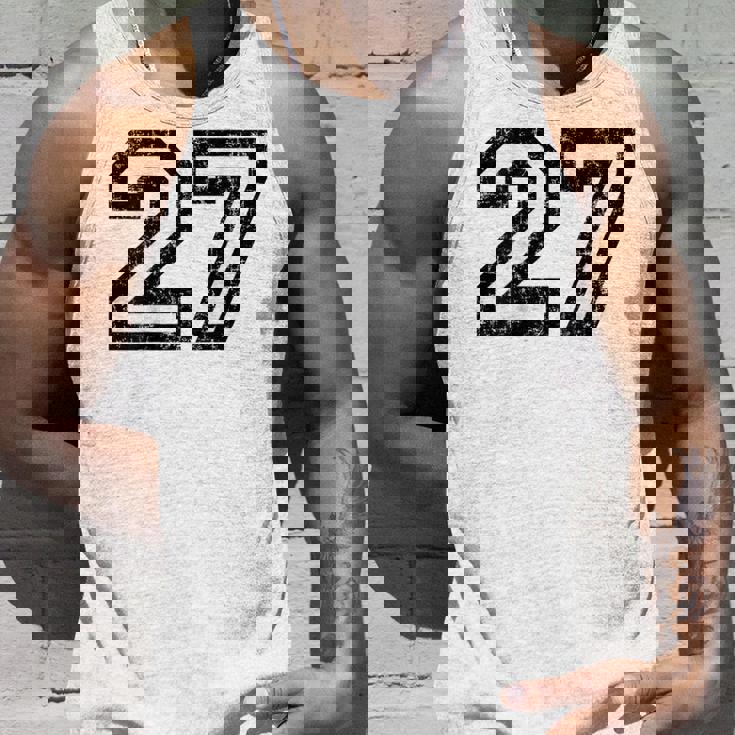 数字 27 ヴィンテージ ブラックホワイト タンクトップ 彼への贈り物