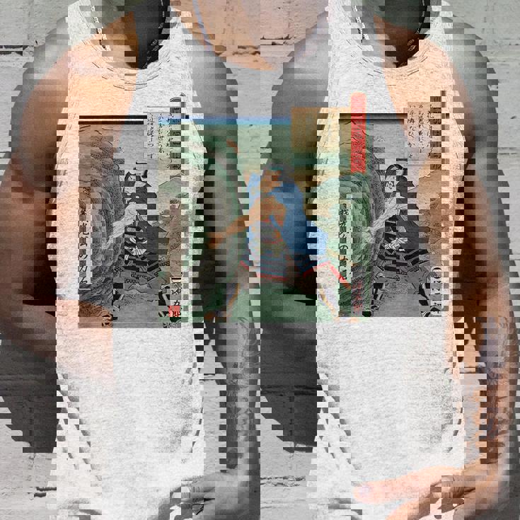 日本 浮世絵 出羽国 山形 山形城 ５７万石 最上義光 源氏 蔵王 力石 バックプリント タンクトップ 彼への贈り物