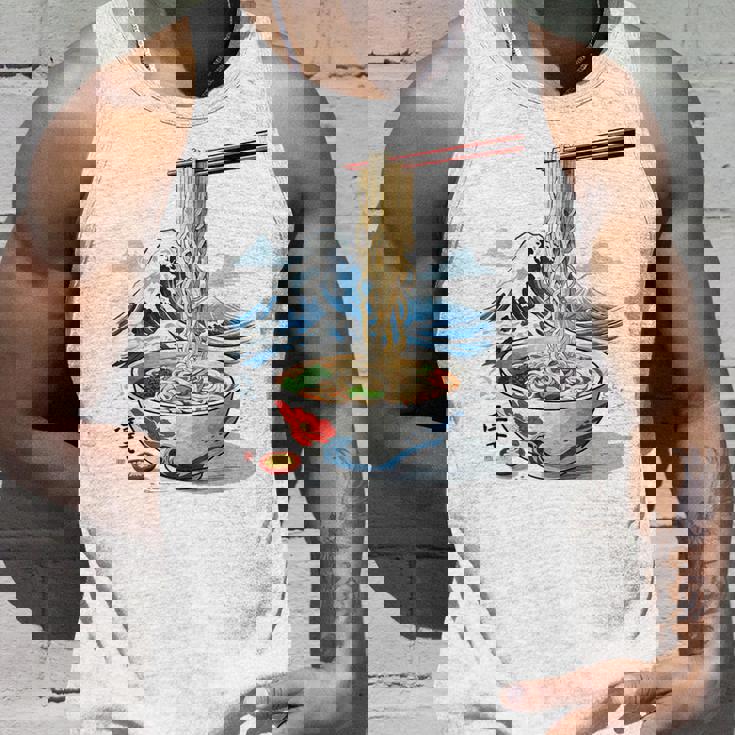 日本の麺スープ ラーメン 浮世絵 日本波 ヴィンテージ タンクトップ 彼への贈り物