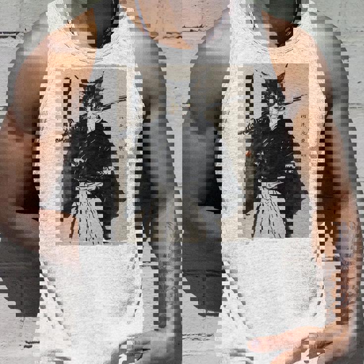 日本美術 猫 忍者 浮世絵 アニメ風 侍猫 長袖tシャツ タンクトップ 彼への贈り物