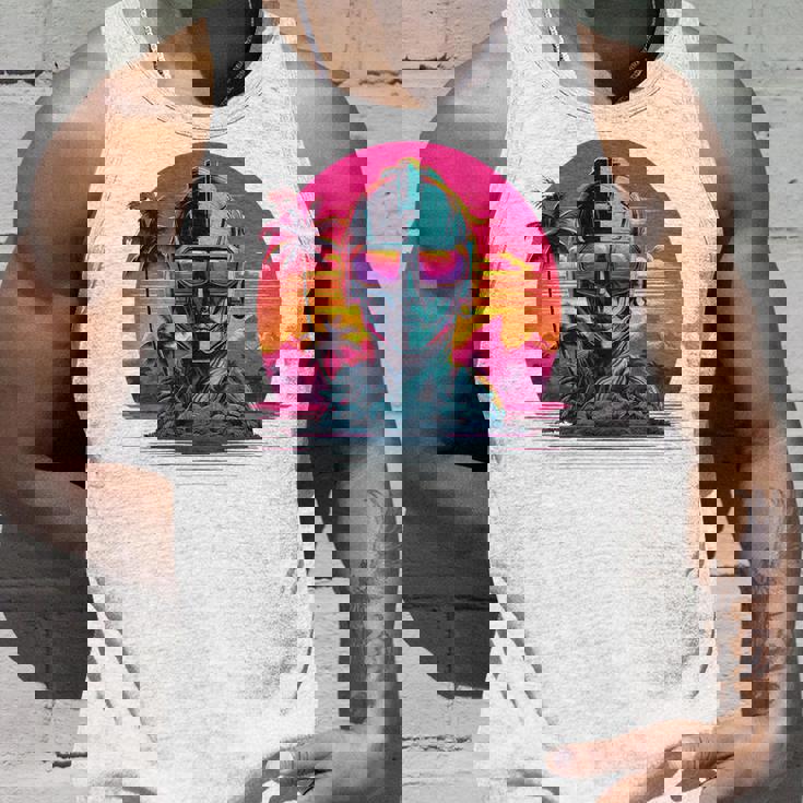 バックプリント 未来派 レトロ ヴェイパーウェーブ サイバーパンク 彫刻 タンクトップ 彼への贈り物