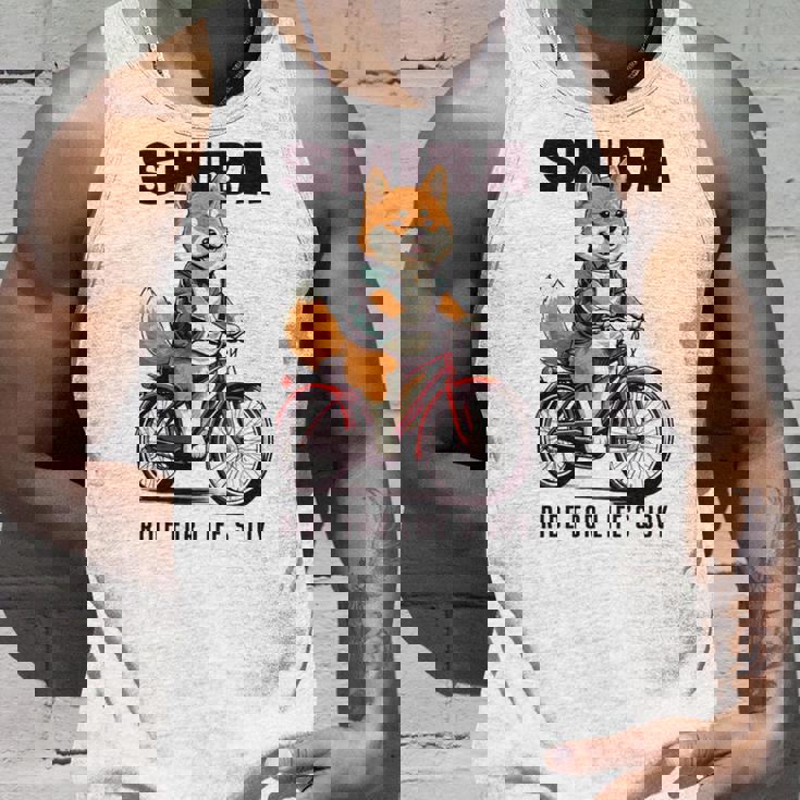 柴犬 いぬ イラスト 柴犬好き 犬好き 自転車 かわいい おもしろ レトロ Ride For Life's Joy 長袖tシャツ タンクトップ 彼への贈り物