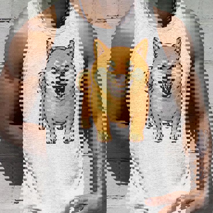 柴犬 犬 ムキッ ムキ顔 水彩 我慢の限界 怒る犬 イラスト おもしろ 長袖tシャツ タンクトップ 彼への贈り物