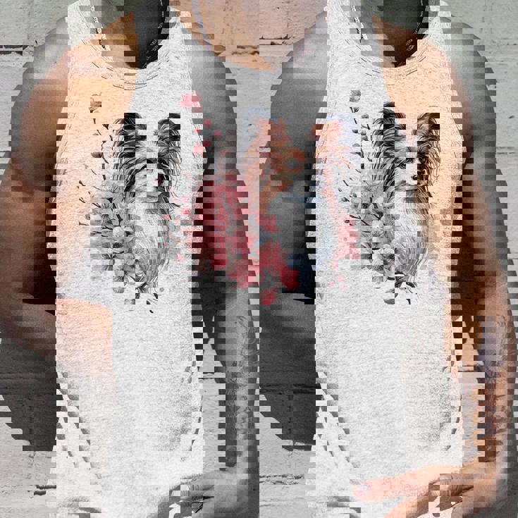 桜 水彩パピヨン タンクトップ 彼への贈り物