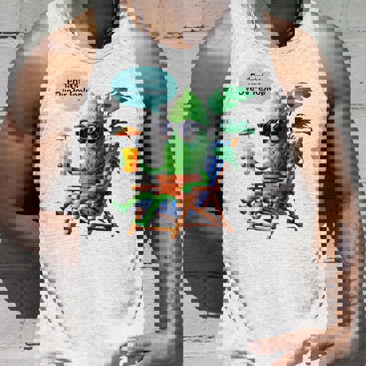 植物より人間 長袖tシャツ タンクトップ 彼への贈り物