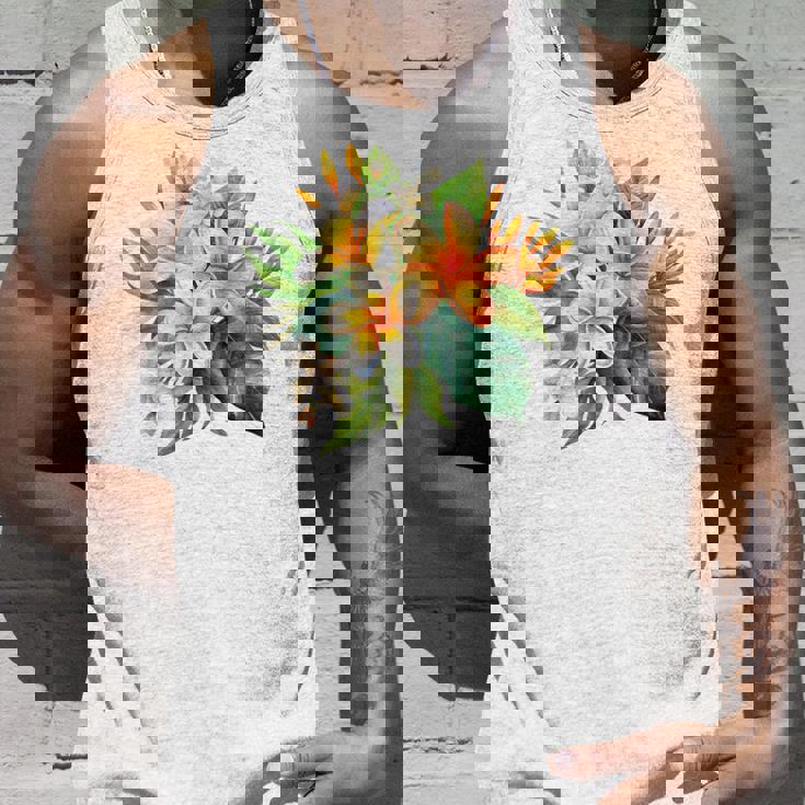 水彩 プルメリア ブーケ シャツ ハワイアン トロピカル フローラル タンクトップ 彼への贈り物