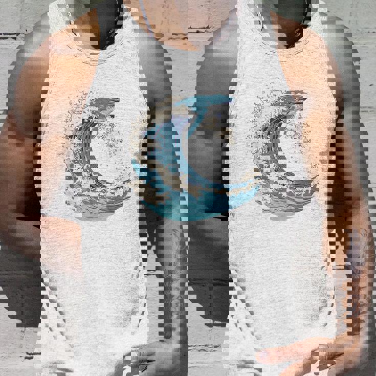 海の波から現れる芸術的なクジラ タンクトップ 彼への贈り物