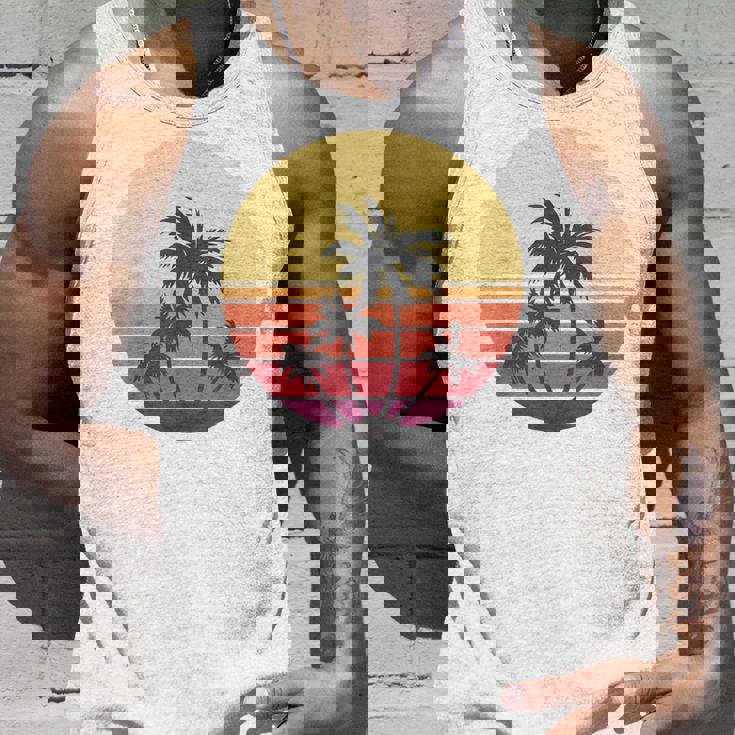 涼しい 夏休み メンズ レディース サンセット ビーチ ヤシの木 タンクトップ 彼への贈り物