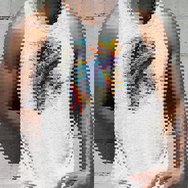 爬虫類とカラフルなヤモリ タンクトップ 彼への贈り物