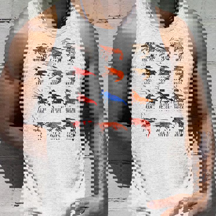 異なるタイプのエビの品種コレクション、かわいいエビ愛好家。 タンクトップ 彼への贈り物