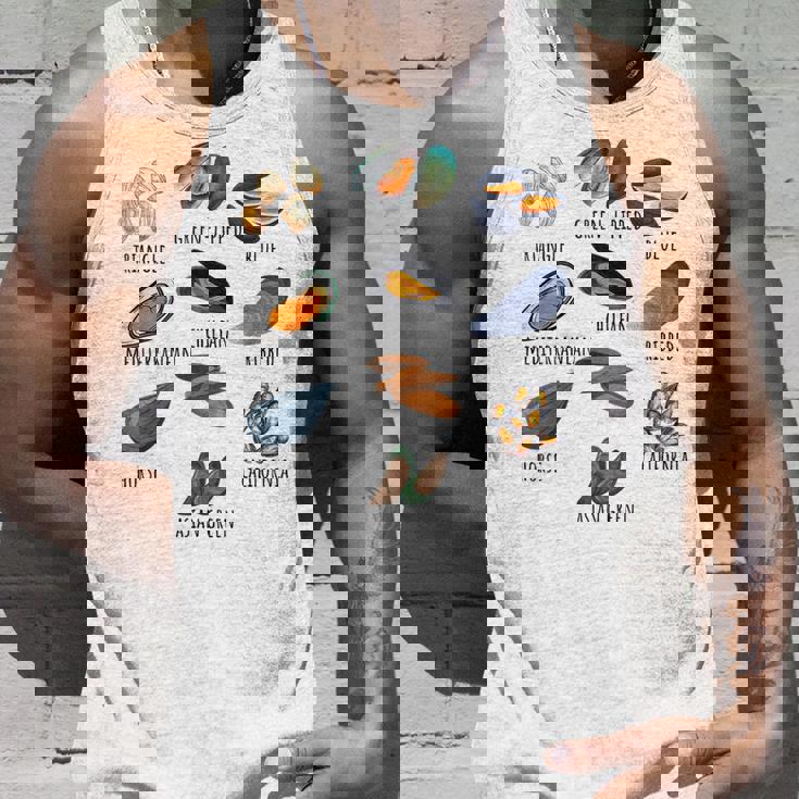 異なる種類のムール貝の品種コレクション、かわいいムール貝が大好き タンクトップ 彼への贈り物