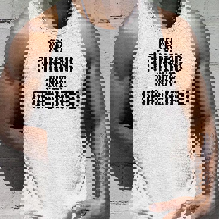 考えすぎてカフェイン入りの面白い タンクトップ 彼への贈り物