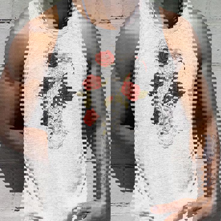 蛇爬虫類 蛇 バラ 花 爬虫類 ギフト タンクトップ 彼への贈り物