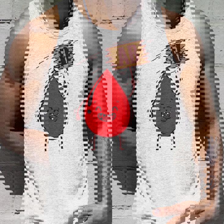 血液型 Ab 血液ドロップ シールドハート付き タンクトップ 彼への贈り物