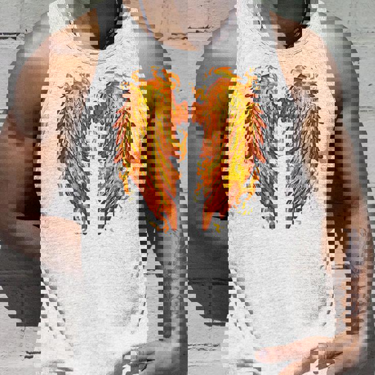 裏面に燃える天使の翼 火の羽 タンクトップ 彼への贈り物