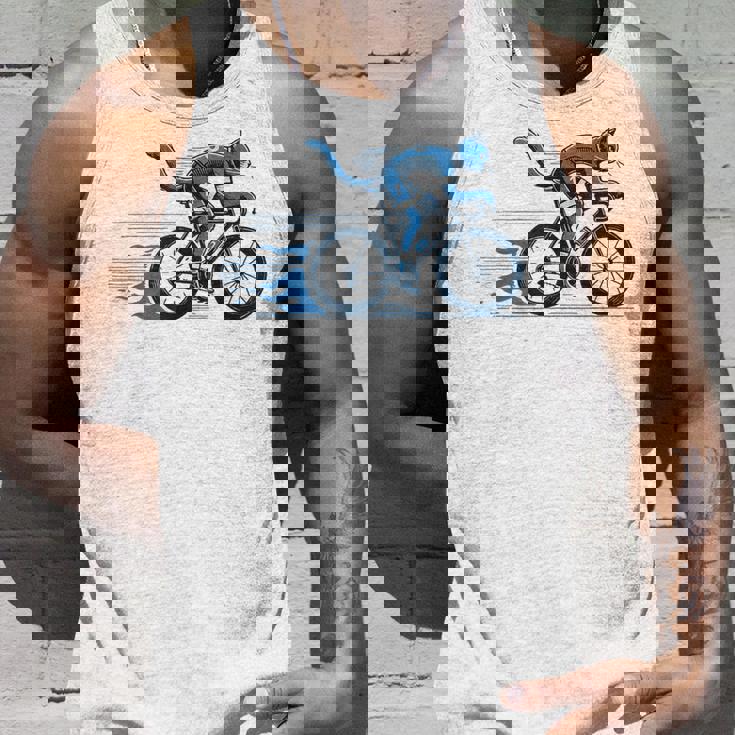 趣味のサイクリストのためのおしゃれな面白いロードバイク猫。 タンクトップ 彼への贈り物