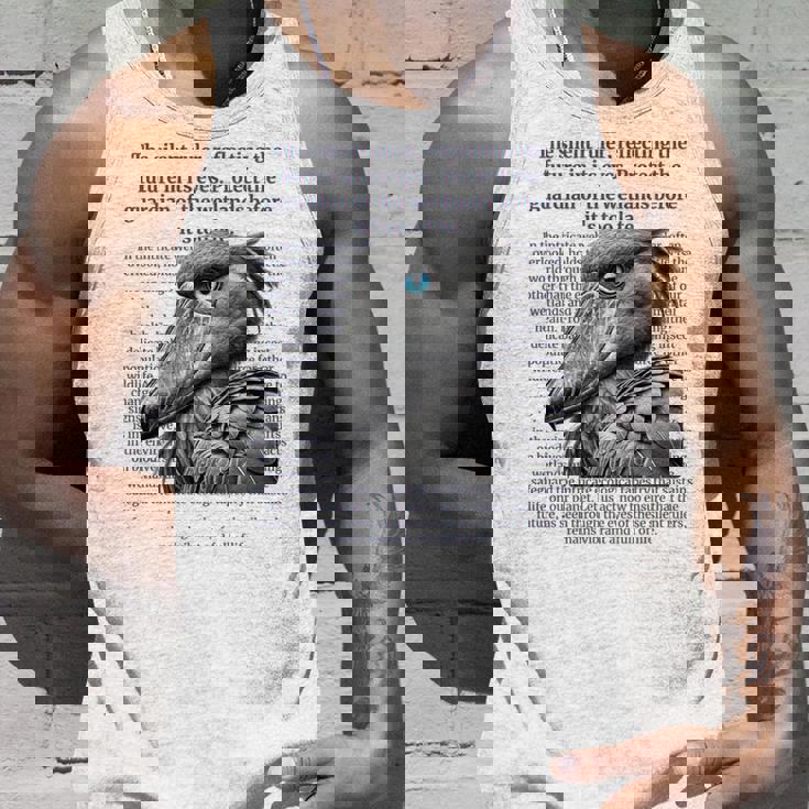 静かなる統治者 – ハシビロコウと湿地の守護 長袖tシャツ タンクトップ 彼への贈り物