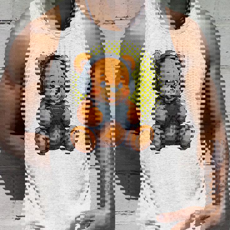 面白いゲームテディホールディングビデオゲームコントローラー。 長袖tシャツ タンクトップ 彼への贈り物