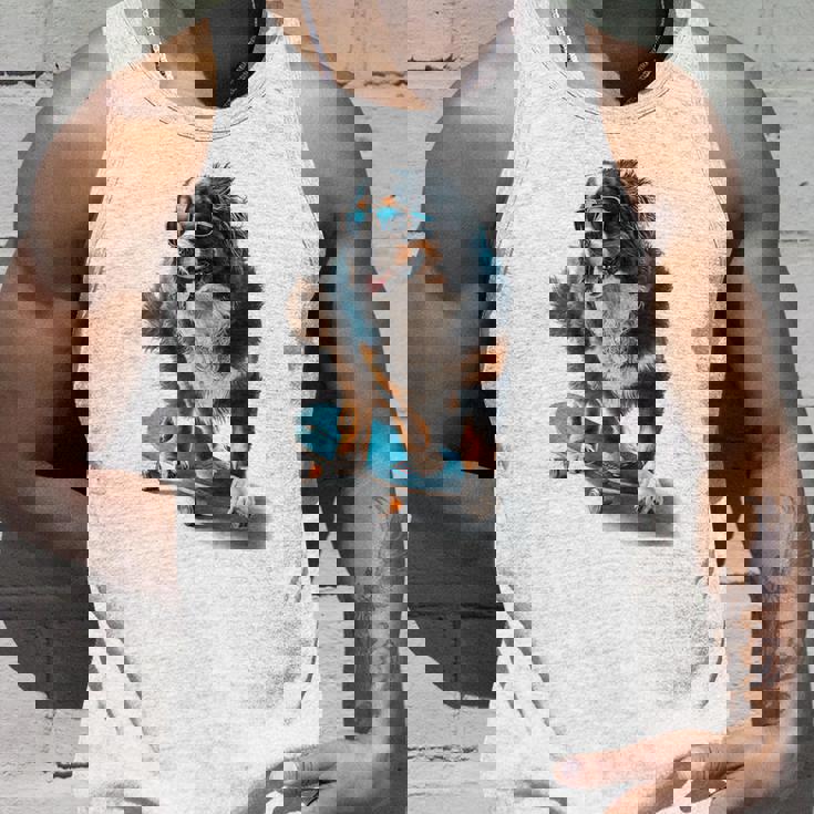 面白いスケートボード バーニーズマウンテンドッグ スケーター スケートグラフィック タンクトップ 彼への贈り物