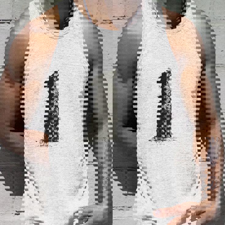 飼い主を見ているボーダーコリー 農場の犬 タンクトップ 彼への贈り物