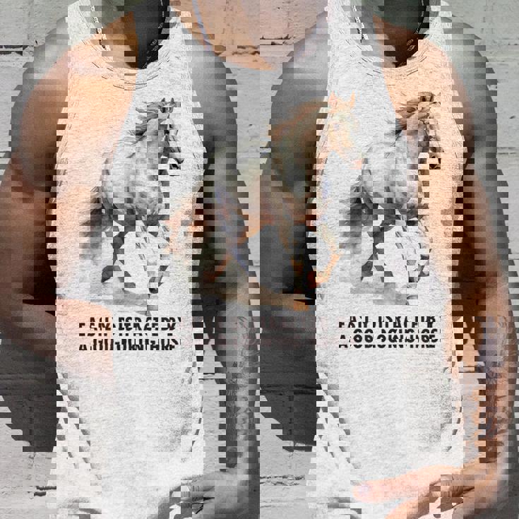 馬の水彩画、乗馬、優雅な高速ランニング馬 タンクトップ 彼への贈り物