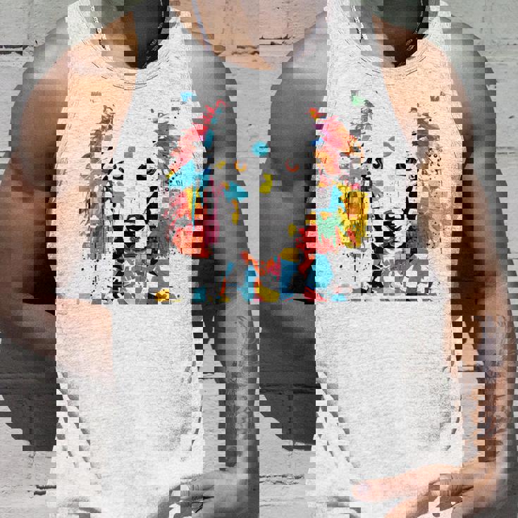 鮮やかな犬のアート スプラッシュカラー 抽象画 タンクトップ 彼への贈り物