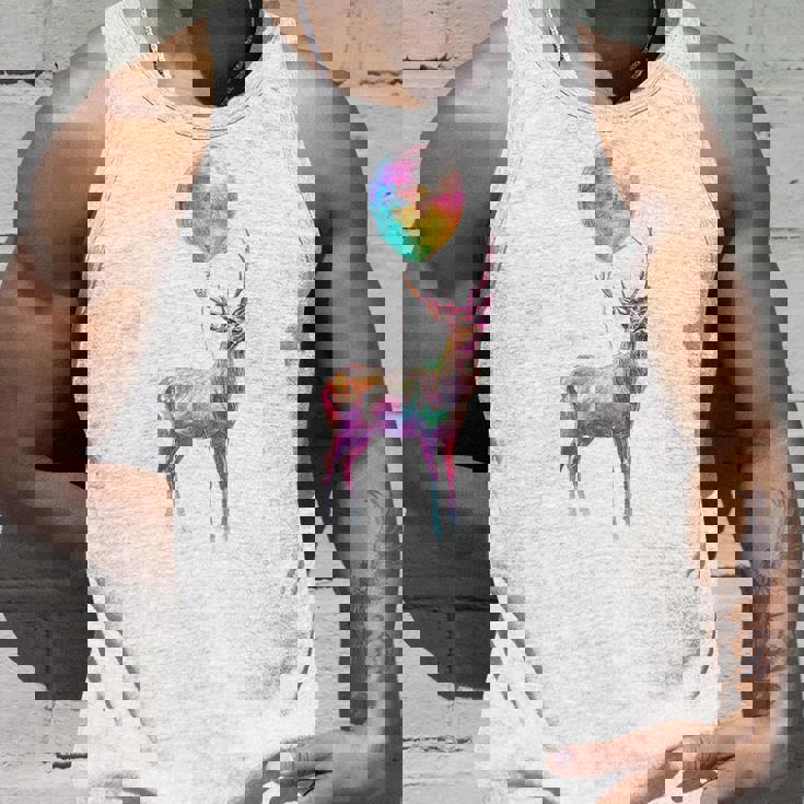 鹿 カラフル モチーフ 抽象 動物 プリント アート 鹿 タンクトップ 彼への贈り物