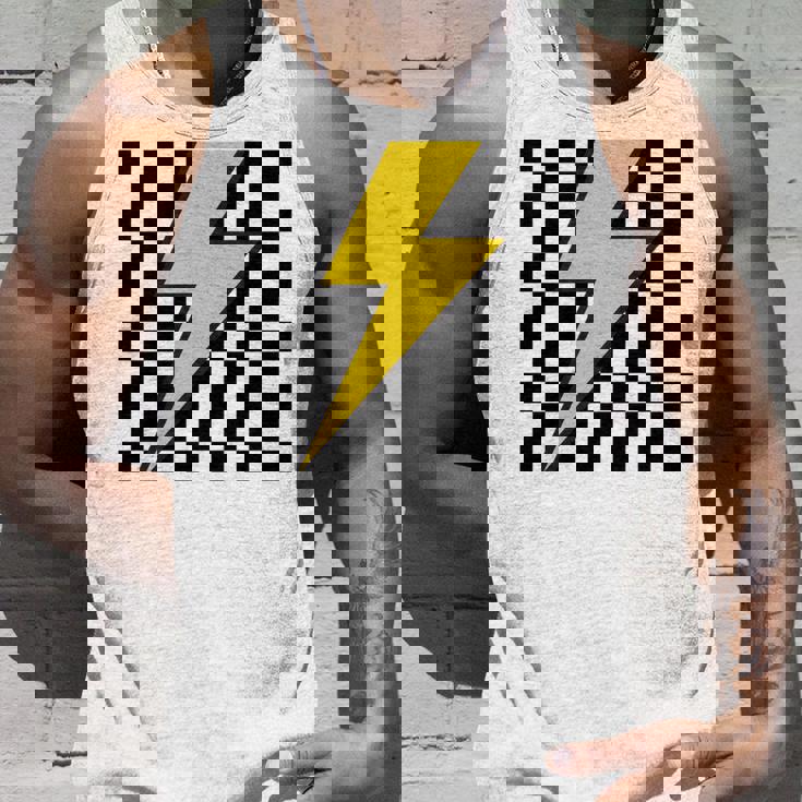 黄色の稲妻チェッカー審美的レーシング 長袖tシャツ タンクトップ 彼への贈り物