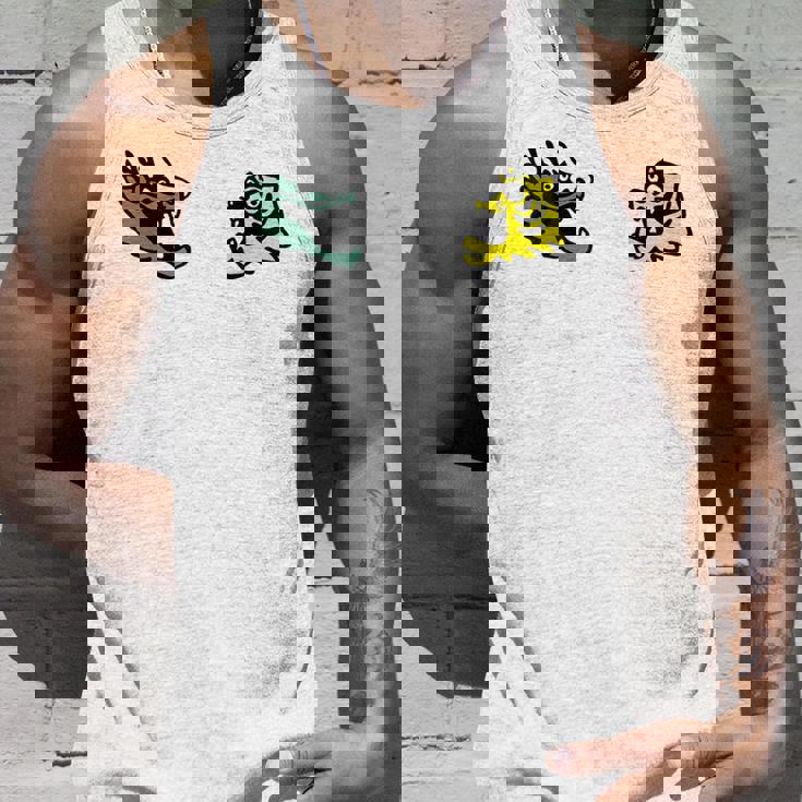 龍 虎 対決 和風キャラクターアート デフォルメポップデザイン タンクトップ 彼への贈り物