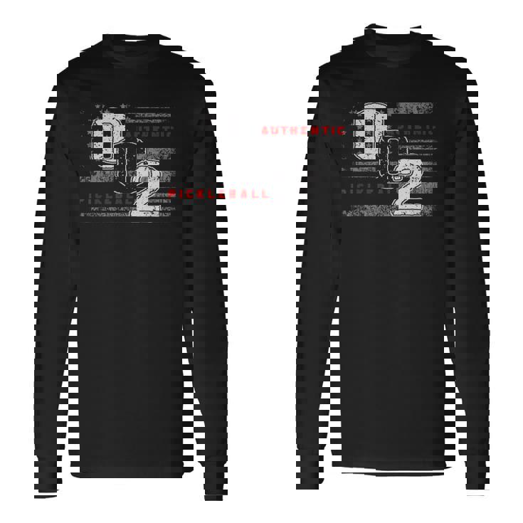 002ピックルボールフラッグ 長袖Tシャツ