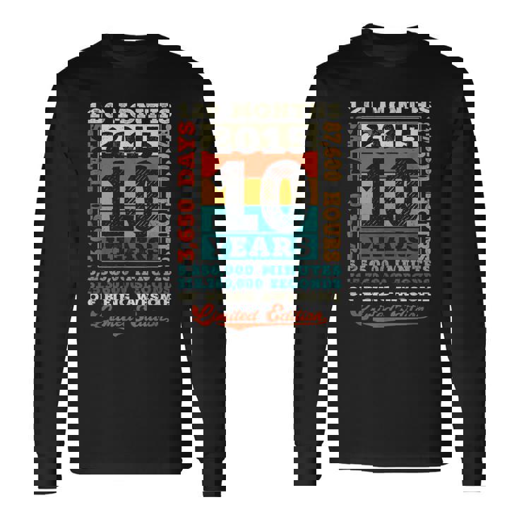 10歳の誕生日 10歳 120ヶ月 すごい生まれ 2015 長袖Tシャツ