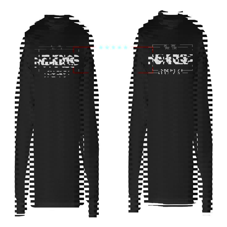 1776年以来王様はいないシンプル 長袖Tシャツ