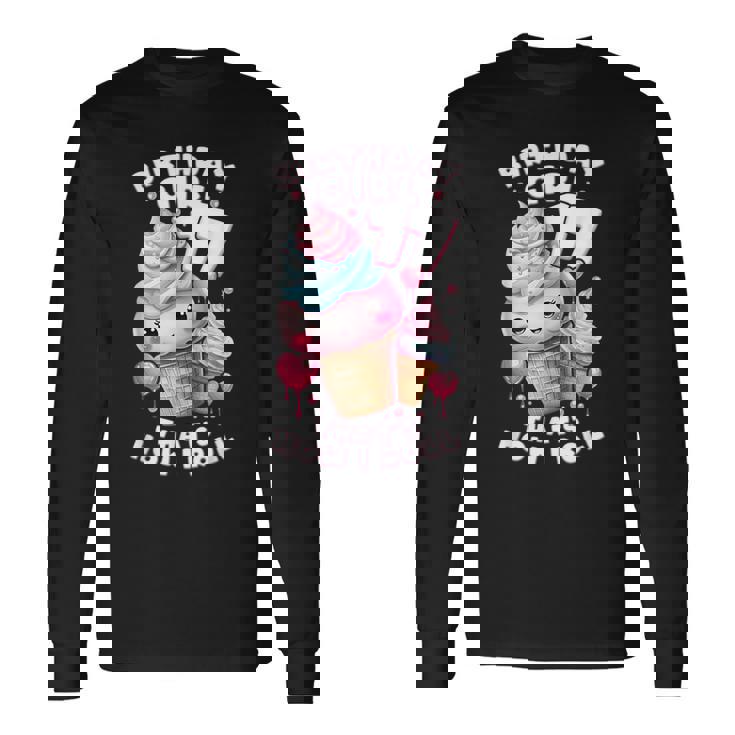 17歳の誕生日ガール 17年目 アイスクリーム 背番号17 長袖Tシャツ