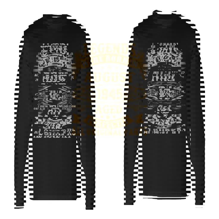 1945年8月 80歳 誕生日プレゼント 男性 80歳の誕生日 長袖Tシャツ